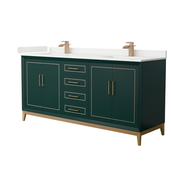 Wyndham Collection WCH515172DGSWQUNSMXX Marlena 72" Free Standing Double Basin Vanity Set