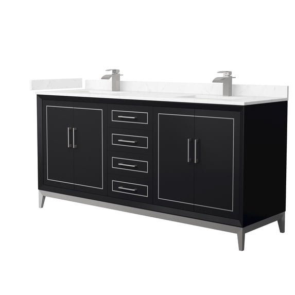 Wyndham Collection WCH515172DBKC2UNSMXX Marlena 72" Free Standing Double Basin Vanity Set