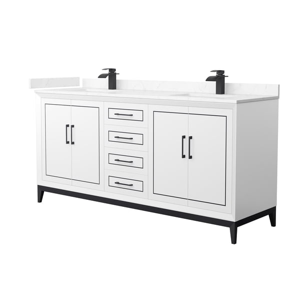Wyndham Collection WCH515172DWBC2UNSMXX Marlena 72" Free Standing Double Basin Vanity Set