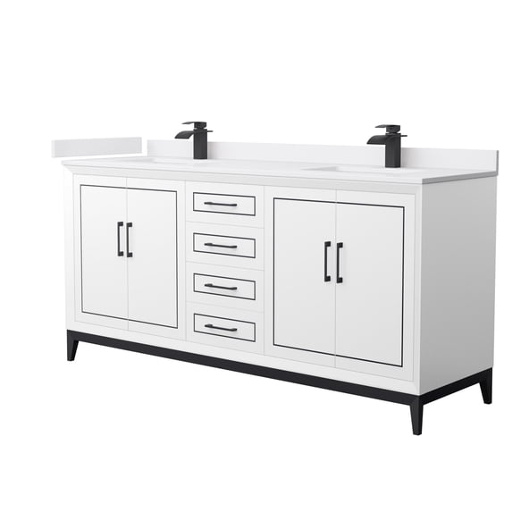 Wyndham Collection WCH515172DWBWCUNSMXX Marlena 72" Free Standing Double Basin Vanity Set