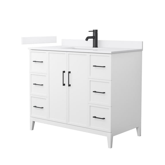Wyndham Collection Wch717142s-Qtz-Unsmxx Elan 42" Free Standing Single Basin Vanity Set -