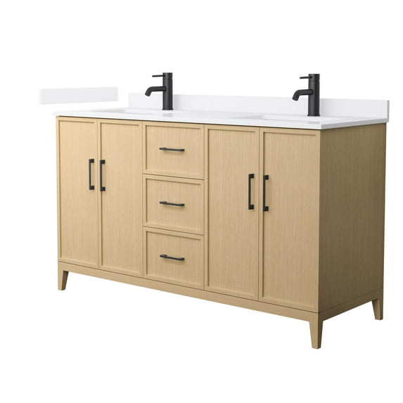 Wyndham Collection Wch717160d-Qtz-Unsmxx Elan 60" Free Standing Double Basin Vanity Set -