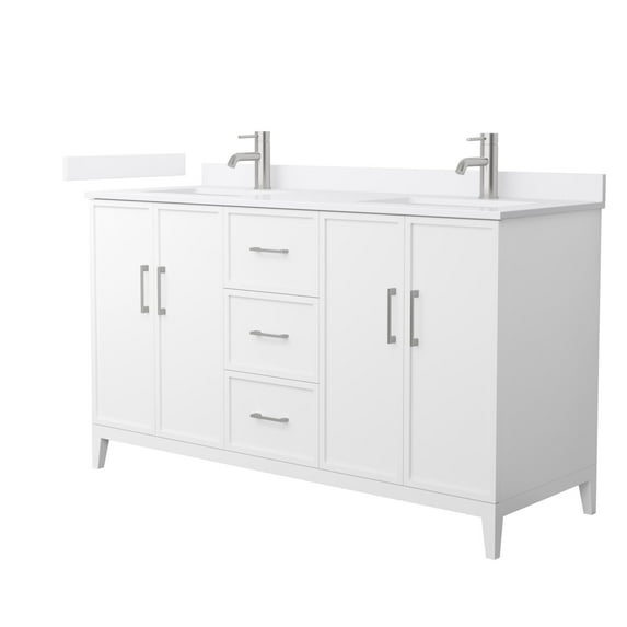 Wyndham Collection Wch717160d-Qtz-Unsmxx Elan 60" Free Standing Double Basin Vanity Set -