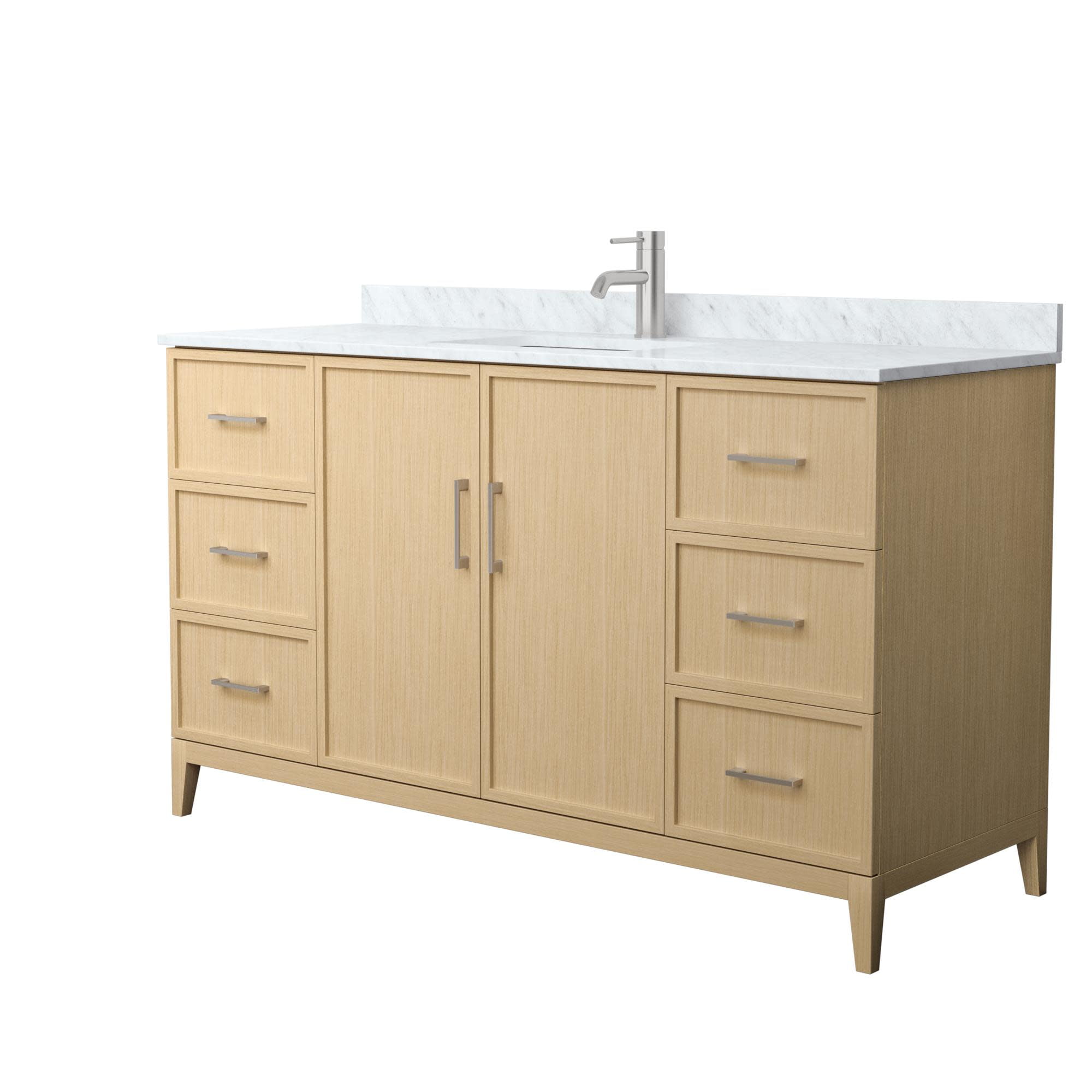 Elan 60'' Tan Oak Single Bathroom Vanity with Marble Top