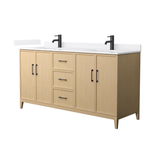 Wyndham Collection WCH717166DHBWQUNSMXX Elan 66" Free Standing Double Basin Vanity Set -