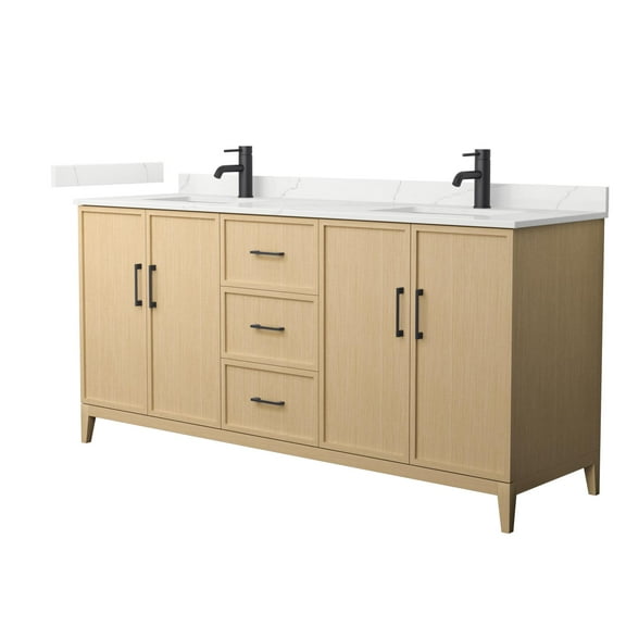Wyndham Collection Wch717172d-Qtz-Unsmxx Elan 72" Free Standing Double Basin Vanity Set -