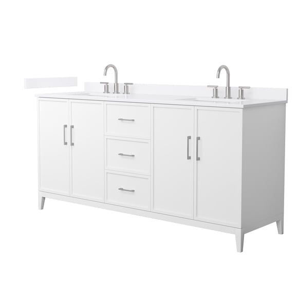 Wyndham Collection Wch717172d-Qtz-Us3mxx Elan 72" Free Standing Double Basin Vanity Set -