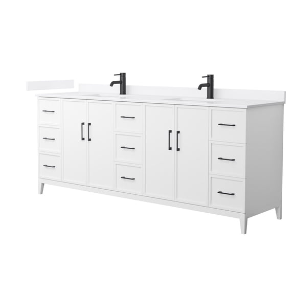 Wyndham Collection WCH717184DWBWQUNSMXX Elan 84" Free Standing Double Basin Vanity Set -