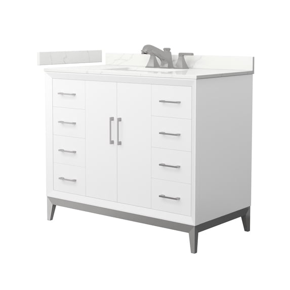 Wyndham Collection WCH818142SWHGTUS3MXX Amici 42" Free Standing Single Basin Vanity Set -