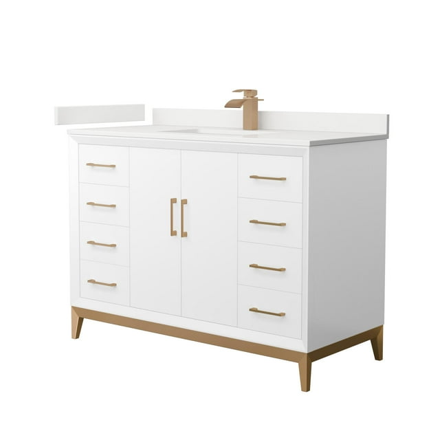 Wyndham Collection Wch818148s-Qtz-Unsmxx Amici 48" Free Standing Single Basin Vanity Set -