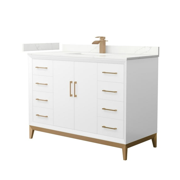 Wyndham Collection Wch818148s-Qtz-Unsmxx Amici 48" Free Standing Single Basin Vanity Set -