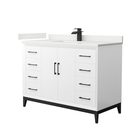 Wyndham Collection Wch818148s-Qtz-Unsmxx Amici 48" Free Standing Single Basin Vanity Set -
