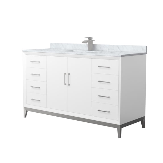 Wyndham Collection WCH818160SWHCMUNSMXX Amici 60" Free Standing Single Basin Vanity Set -