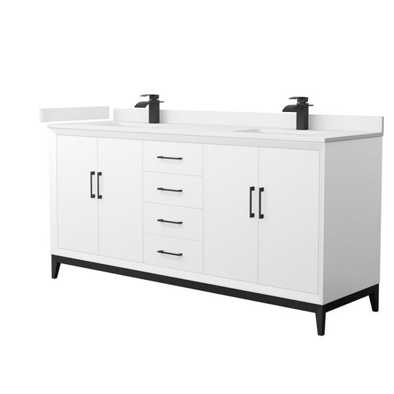 Wyndham Collection Wch818172d-Vca-Unsmxx Amici 72" Free Standing Double Basin Vanity Set -