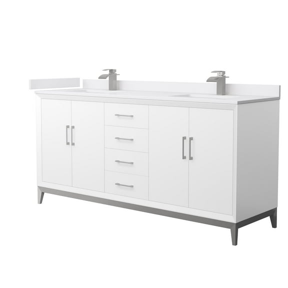 Wyndham Collection Wch818172d-Vca-Unsmxx Amici 72" Free Standing Double Basin Vanity Set -