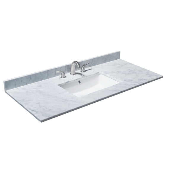 Wyndham Collection WCHVCA348STOPUNSCW 48" Marble Vanity Top - White