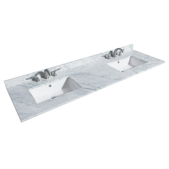 Wyndham Collection Wchvca372dtopuns 72" Double Vanity Top - White