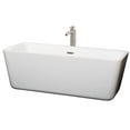 thumbnail image 1 of Wyndham Collection  Emily 69-inch White Freestanding Soaking Bathtub, 1 of 5
