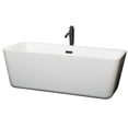 thumbnail image 1 of Emily 69 Inch Freestanding Bathtub in White with Floor Mounted Faucet, Drain and Overflow Trim in Matte Black, 1 of 4