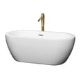 thumbnail image 1 of Soho 60 Inch Freestanding Bathtub in White with Polished Chrome Trim and Floor Mounted Faucet in Brushed Gold, 1 of 7