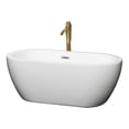 thumbnail image 1 of Soho 60 Inch Freestanding Bathtub in White with Polished Chrome Trim and Floor Mounted Faucet in Brushed Gold, 1 of 3