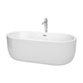 thumbnail image 1 of Wyndham Collection Carissa CD 67 Inch Freestanding Bathtub in White with Floor Mounted Faucet, Drain and Overflow Trim in Polished Chrome, 1 of 6