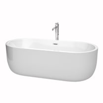 Wyndham Collection  Juliette 71-inch White Freestanding Soaking Bathtub