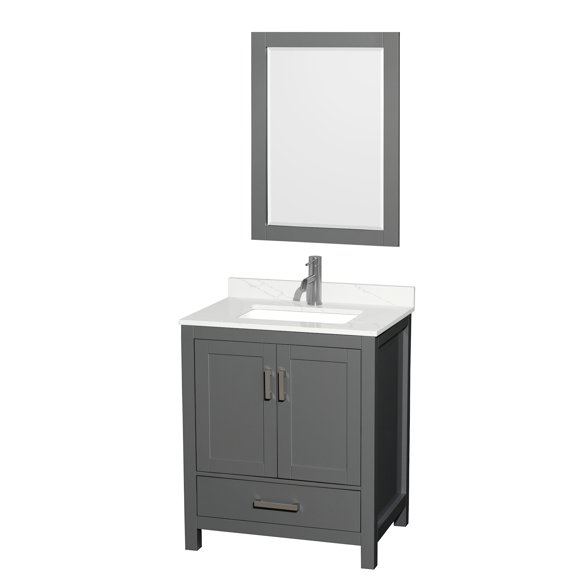 Wyndham Collection WCS141430SKGGTUNSM24 Sheffield 30" Free Standing Single Basin Vanity