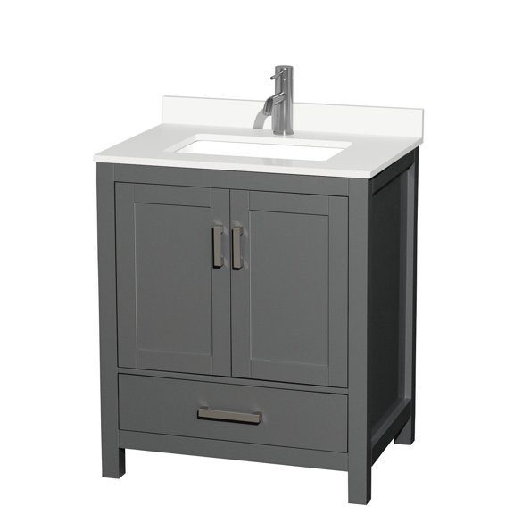 Wyndham Collection WCS141430SKGWQUNSMXX Sheffield 30" Free Standing Single Basin Vanity