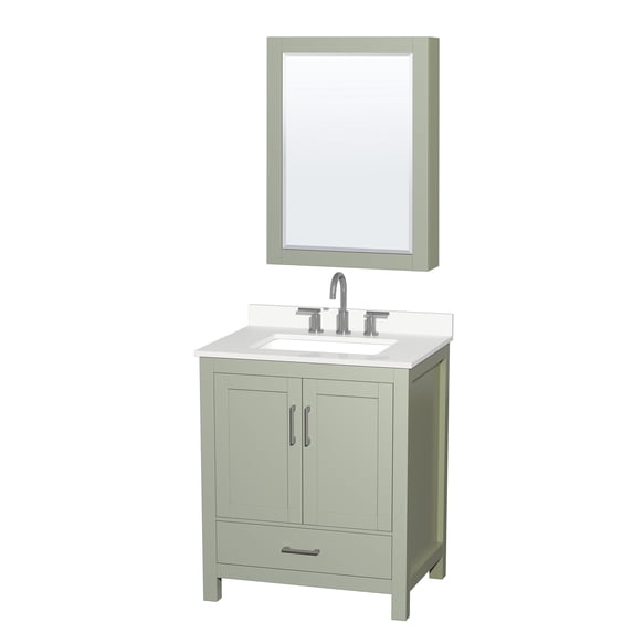 Wyndham Collection Wcs141430s-Qtz-Us3med Sheffield 30" Free Standing Single Basin Vanity