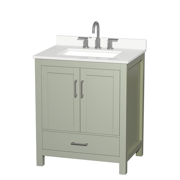 Wyndham Collection Wcs141430s-Qtz-Us3mxx Sheffield 30" Free Standing Single Basin Vanity