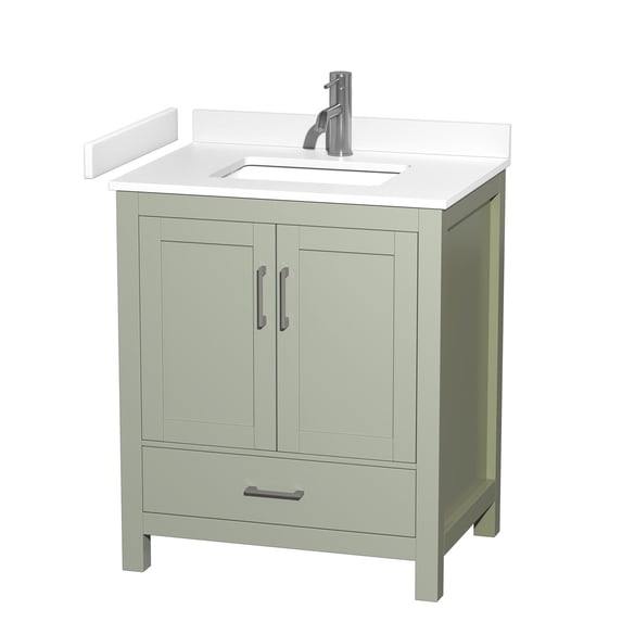 Wyndham Collection WCS141430SLGWCUNSMXX Sheffield 30" Free Standing Single Basin Vanity