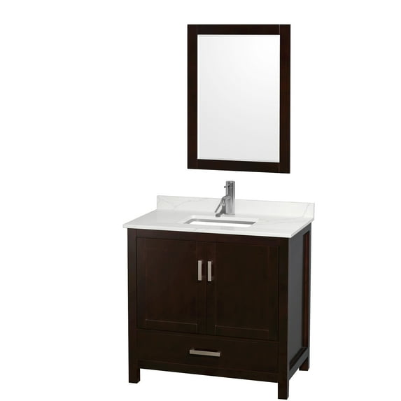 Wyndham Collection Wcs141436s-Qtz-Unsm24 Sheffield 36" Free Standing Single Basin Vanity