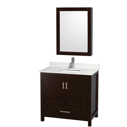 Wyndham Collection Wcs141436s-Qtz-Unsmed Sheffield 36" Free Standing Single Basin Vanity