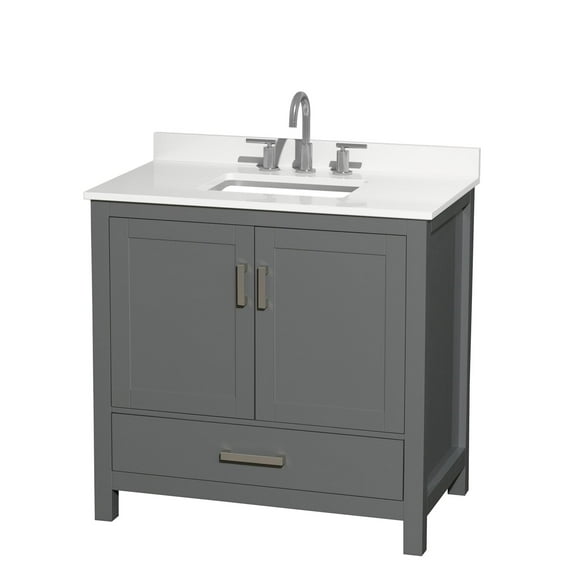 Wyndham Collection Wcs141436s-Qtz-Us3mxx Sheffield 36" Free Standing Single Basin Vanity