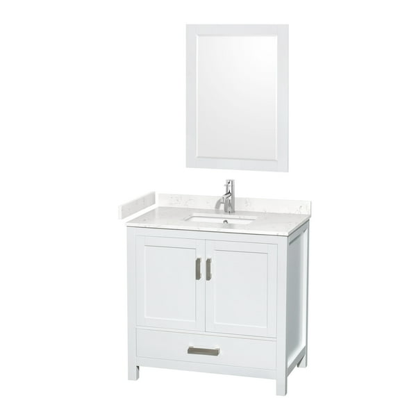Wyndham Collection WCS141436SWHC2UNSM24 Sheffield 36" Free Standing Single Basin Vanity