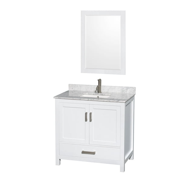 Wyndham Collection WCS141436SWHCMUNSM24 Sheffield 36" Free Standing Single Basin Vanity