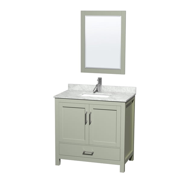 Wyndham Collection WCS141436SLGCMUNSM24 Sheffield 36" Free Standing Single Basin Vanity