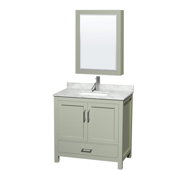 Wyndham Collection WCS141436SLGCMUNSMED Sheffield 36" Free Standing Single Basin Vanity