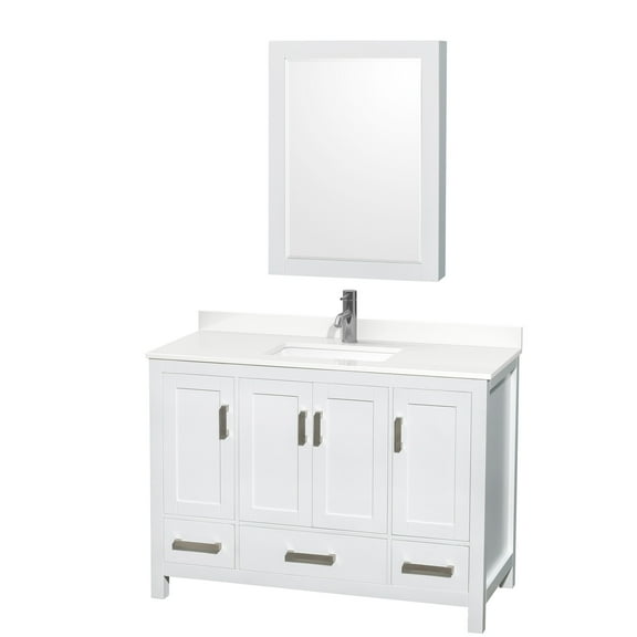 Wyndham Collection Wcs141448s-Qtz-Unsmed Sheffield 48" Free Standing Single Basin Vanity