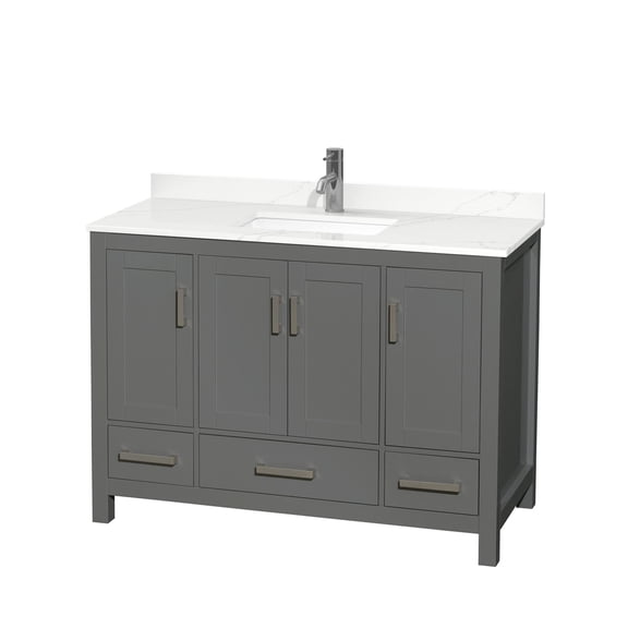 Wyndham Collection WCS141448SKGGTUNSMXX Sheffield 48" Free Standing Single Basin Vanity