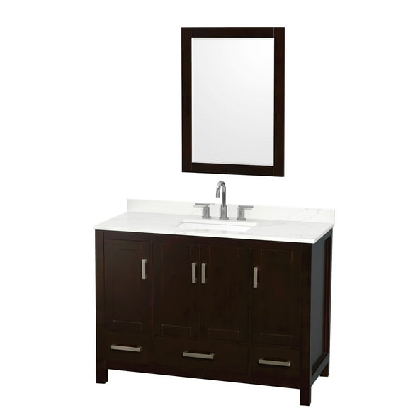 Wyndham Collection Wcs141448s-Qtz-Us3m24 Sheffield 48" Free Standing Single Basin Vanity