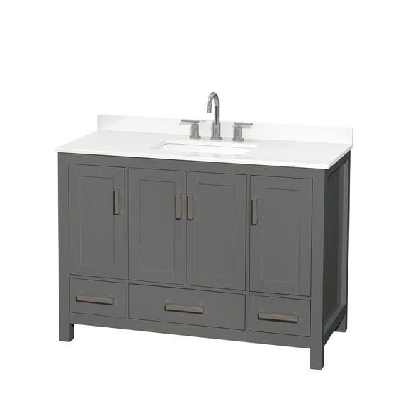 Wyndham Collection WCS141448SKGWQUS3MXX Sheffield 48" Free Standing Single Basin Vanity