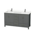 thumbnail image 1 of Wyndham Collection Wcs141460d-Qtz-Unsmxx Sheffield 60" Free Standing Double Basin Vanity, 1 of 7