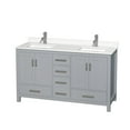thumbnail image 1 of Wyndham Collection Wcs141460d-Qtz-Unsmxx Sheffield 60" Free Standing Double Basin Vanity, 1 of 7