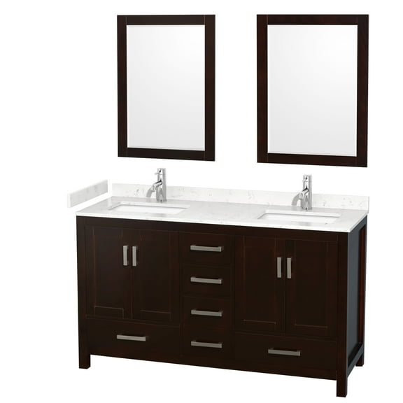 Wyndham Collection Wcs141460d-Vca-M24 Sheffield 60" Free Standing Double Basin Vanity Set