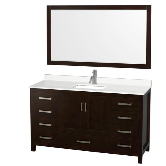 Wyndham Collection Wcs141460s-Qtz-Unsm58 Sheffield 60" Free Standing Single Basin Vanity