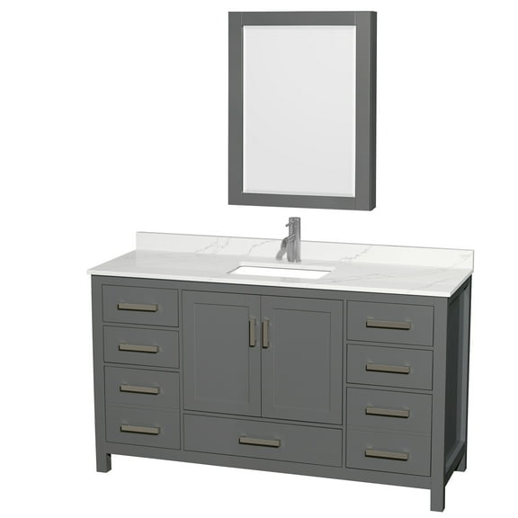 Wyndham Collection Wcs141460s-Qtz-Unsmed Sheffield 60" Free Standing Single Basin Vanity