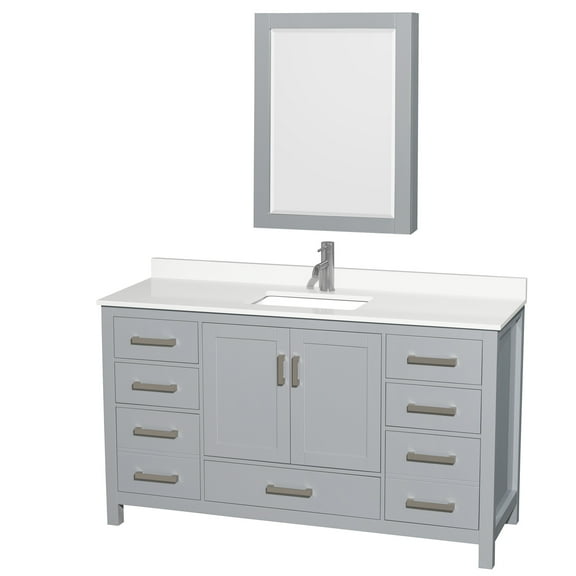 Wyndham Collection Wcs141460s-Qtz-Unsmed Sheffield 60" Free Standing Single Basin Vanity
