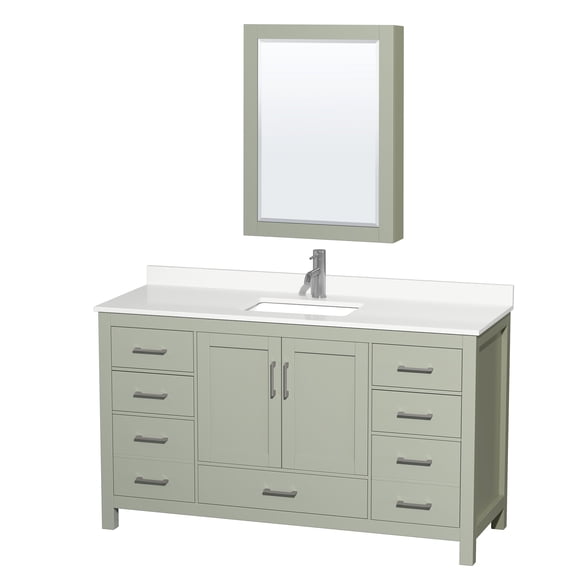 Wyndham Collection Wcs141460s-Qtz-Unsmed Sheffield 60" Free Standing Single Basin Vanity